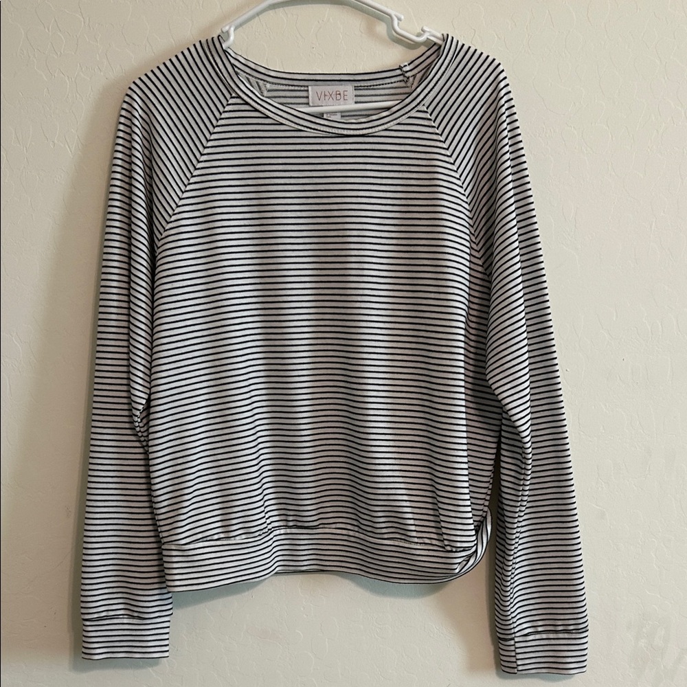 Black and White Striped Women's Top